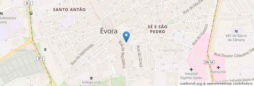 Mapa de ubicacion de Estação da Via Sacra en Portugal, Alentejo, Alentejo Central, Évora, Évora, Bacelo E Senhora Da Saúde, Évora.