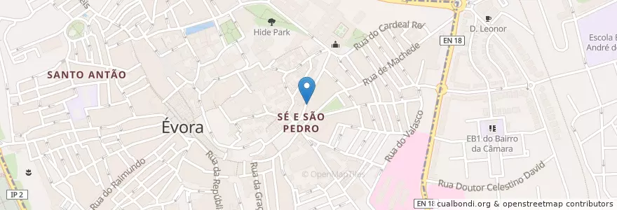 Mapa de ubicacion de Estação da Via Sacra en Portugal, Alentejo, Alentejo Central, Évora, Évora, Bacelo E Senhora Da Saúde, Évora.