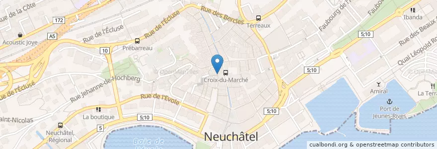Mapa de ubicacion de La Turquoise en 스위스, Neuchâtel, Lac De Neuchâtel (Ne), Neuchâtel.