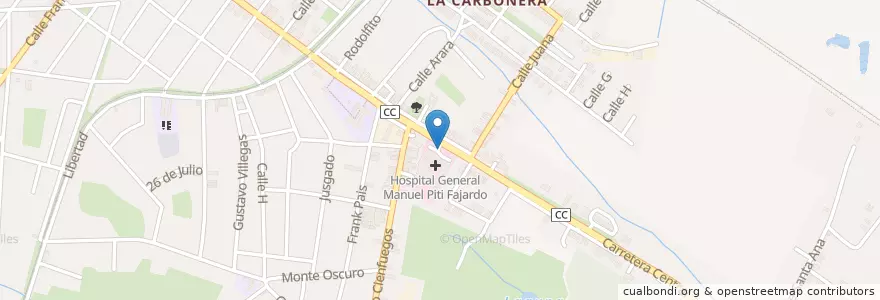 Mapa de ubicacion de Parqueo Hospital Manuel Piti Fajardo en Kuba, Camagüey, Florida, Ciudad De Florida.
