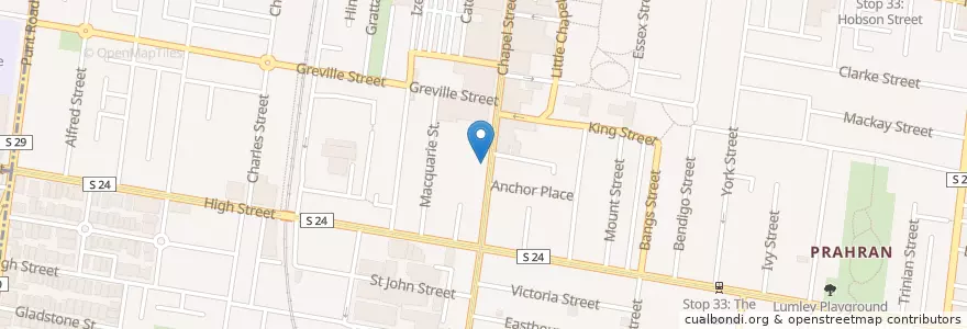 Mapa de ubicacion de Revolver Upstairs en Avustralya, Victoria, City Of Stonnington.