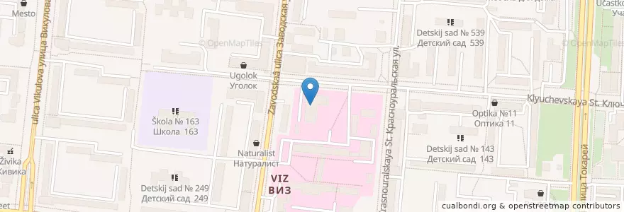 Mapa de ubicacion de Детская поликлиника en Russie, District Fédéral De L'Oural, Oblast De Sverdlovsk, Городской Округ Екатеринбург.