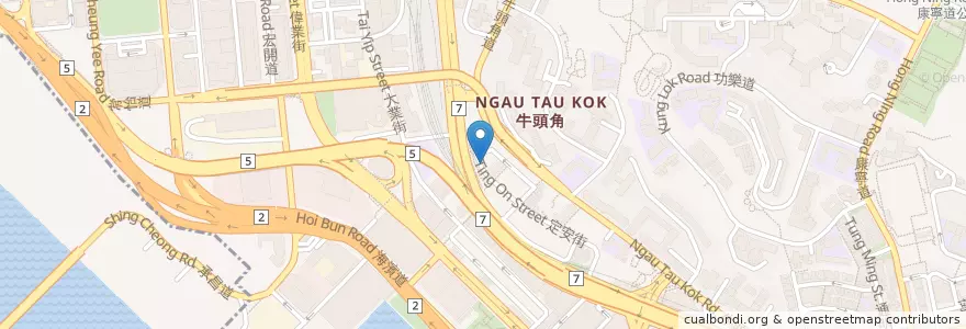 Mapa de ubicacion de 譚少文跌打醫館 en 중국, 광둥성, 홍콩, 가우룽, 신제, 觀塘區 Kwun Tong District.