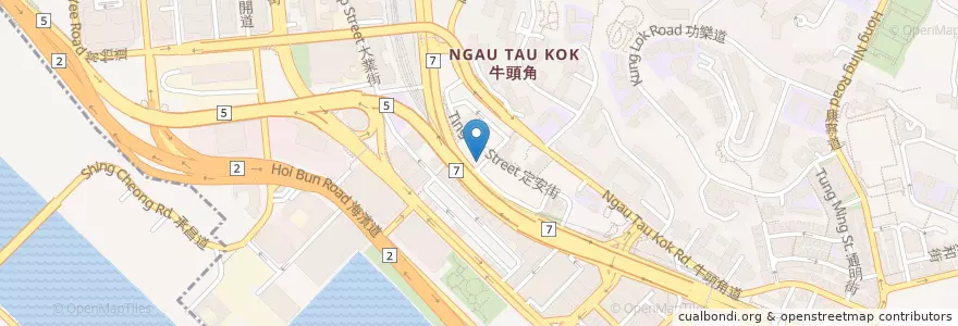 Mapa de ubicacion de 福興車行 Fok Hing Car Service Co. en 中国, 广东省, 香港 Hong Kong, 九龍 Kowloon, 新界 New Territories, 觀塘區 Kwun Tong District.
