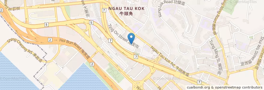 Mapa de ubicacion de 竹園區神召會頌讚堂（服務中心） Pentecostal Church of Hong Kong Church of Praise (Service Centre) en Çin, Guangdong, Hong Kong, Kowloon, Yeni Bölgeler, 觀塘區 Kwun Tong District.