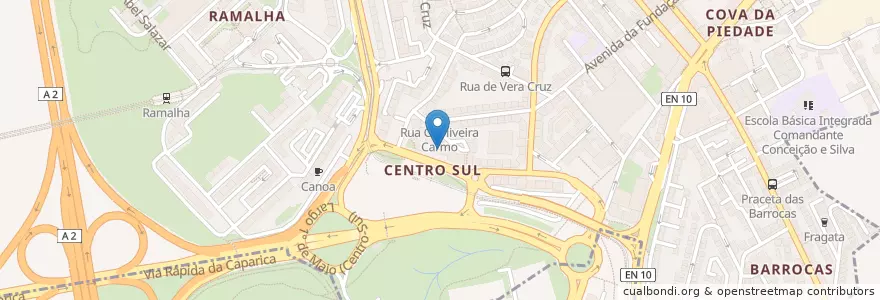Mapa de ubicacion de Rentis en 葡萄牙, Área Metropolitana De Lisboa, Setúbal, Península De Setúbal, Almada.