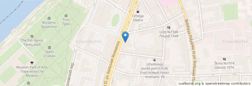 Mapa de ubicacion de Cannibal Coffee en Rússia, Distrito Federal Central, Москва, Центральный Административный Округ, Район Якиманка.