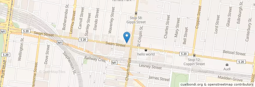 Mapa de ubicacion de Love Pho en Avustralya, Victoria, City Of Yarra.