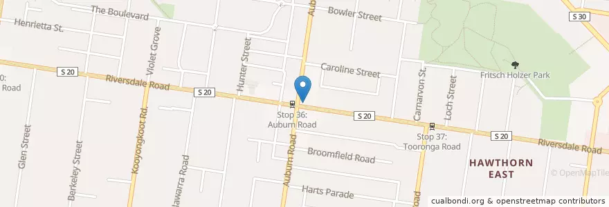 Mapa de ubicacion de David Ford Pharmacy en Australien, Victoria, City Of Boroondara.