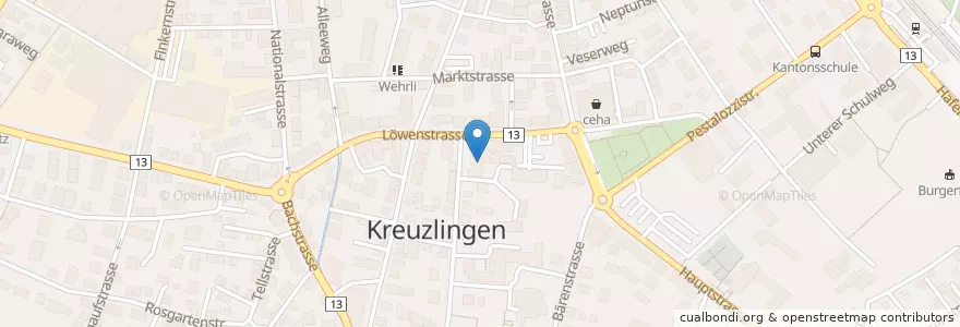 Mapa de ubicacion de Horst Klub en Svizzera, Turgovia, Bezirk Kreuzlingen, Kreuzlingen.