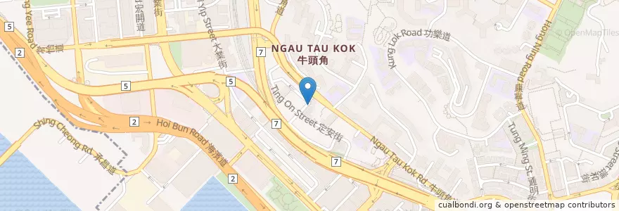 Mapa de ubicacion de 新聯發茶餐廳 en China, Provincia De Cantón, Hong Kong, Kowloon, Nuevos Territorios, 觀塘區 Kwun Tong District.