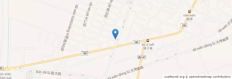 Mapa de ubicacion de 崑山郵局 en Taiwan, Tainan, Yongkang.