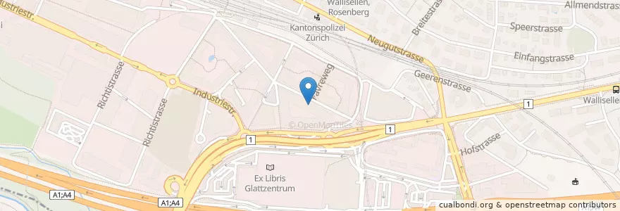 Mapa de ubicacion de Corydor Artspace en Svizzera, Zurigo, Bezirk Bülach, Wallisellen.