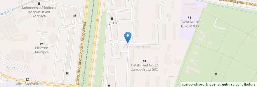 Mapa de ubicacion de Смородина Lounge en Rusia, Центральный Федеральный Округ, Москва, Южный Административный Округ, Район Нагатинский Затон.