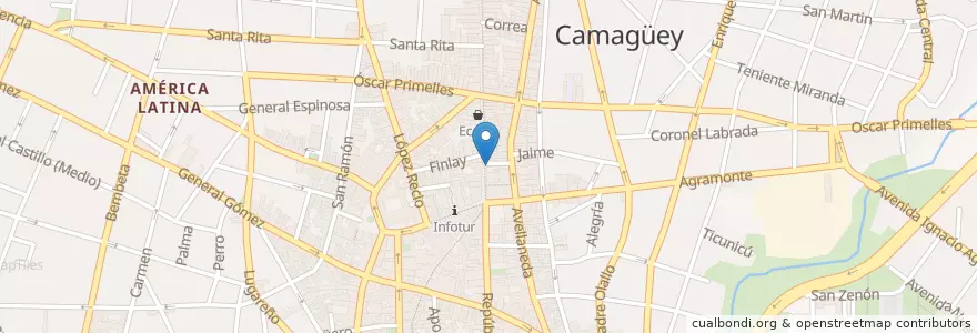 Mapa de ubicacion de Cafeteria en キューバ, Camagüey, Camagüey, Ciudad De Camagüey.