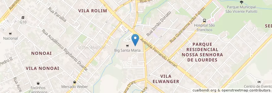 Mapa de ubicacion de Via Exata en Brasil, Región Sur, Río Grande Del Sur, Região Geográfica Intermediária De Santa Maria, Região Geográfica Imediata De Santa Maria, Santa Maria.