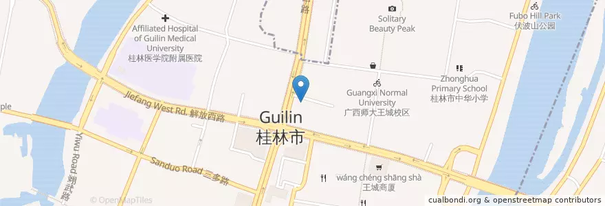 Mapa de ubicacion de 桂林电影院 en Chine, Guangxi, 桂林市, 秀峰区.