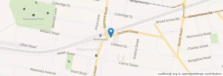 Mapa de ubicacion de Red River House en Australia, New South Wales, Georges River Council, Sydney.