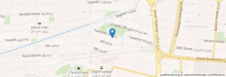 Mapa de ubicacion de داروخانه en Iran, Téhéran, شهرستان تهران, Téhéran, بخش مرکزی شهرستان تهران.