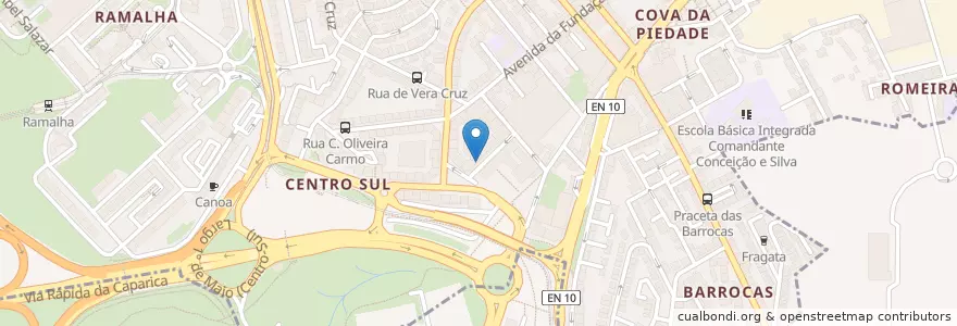 Mapa de ubicacion de O Tavares en Portugal, Área Metropolitana De Lisboa, Setúbal, Península De Setúbal, Almada.