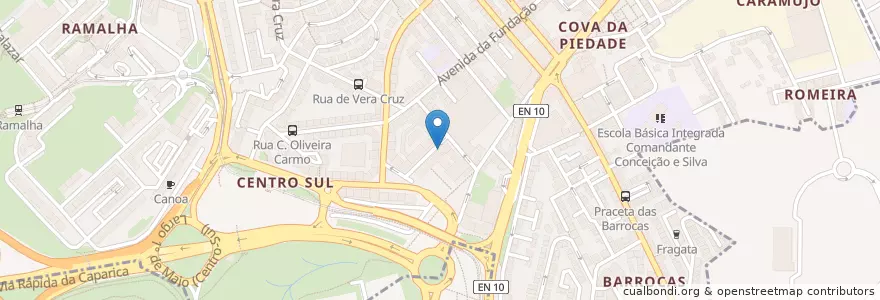 Mapa de ubicacion de Kenovar Cliniped en ポルトガル, Área Metropolitana De Lisboa, Setúbal, Península De Setúbal, Almada.