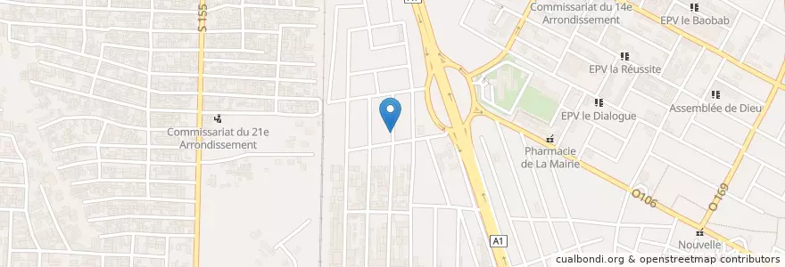 Mapa de ubicacion de Centre de santé le Social en 科特迪瓦, 阿比让, Abobo.