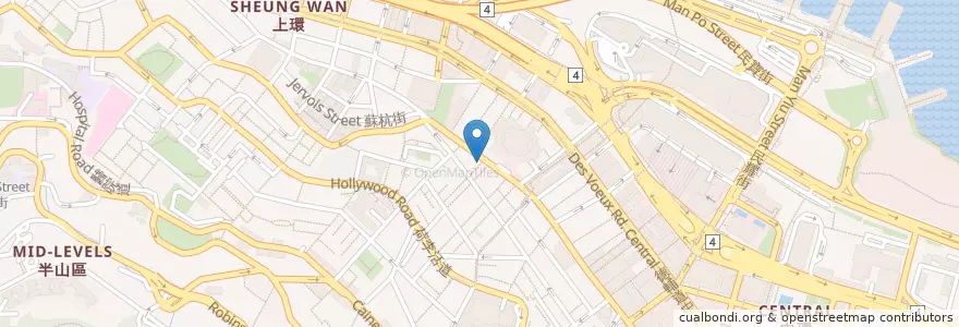 Mapa de ubicacion de 羅富記粥麵專家 en China, Guangdong, Hong Kong, Hong Kong Island, New Territories, Central And Western District.