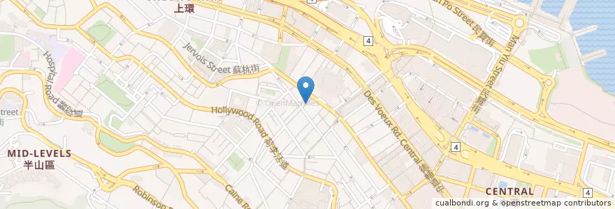 Mapa de ubicacion de 權記雲吞麵 en الصين, غوانغدونغ, هونغ كونغ, جزيرة هونغ كونغ, الأقاليم الجديدة, 中西區 Central And Western District.
