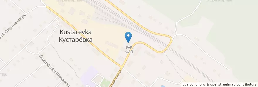 Mapa de ubicacion de Линейная амбулатория на станции Кустарёвка en Russia, Central Federal District, Ryazan Oblast, Sasovsky District, Кустарёвское Сельское Поселение.