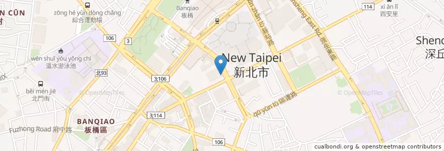 Mapa de ubicacion de Bank of Taiwan ATM en 臺灣, 新北市, 板橋區.