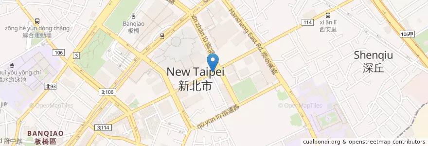 Mapa de ubicacion de Let's Cafe en 타이완, 신베이 시, 반차오 구.