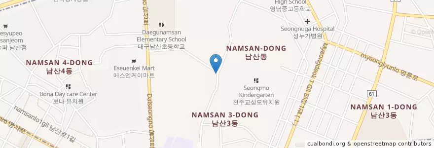 Mapa de ubicacion de 커피집 en South Korea, Daegu, Namsan-Dong.