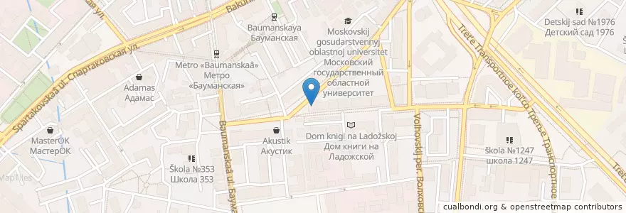 Mapa de ubicacion de Две палочки en ロシア, 中央連邦管区, モスクワ, Центральный Административный Округ, Басманный Район.