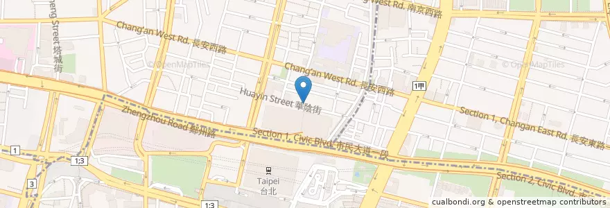 Mapa de ubicacion de 王記港式撈麵館 en 台湾, 新北市, 台北市.