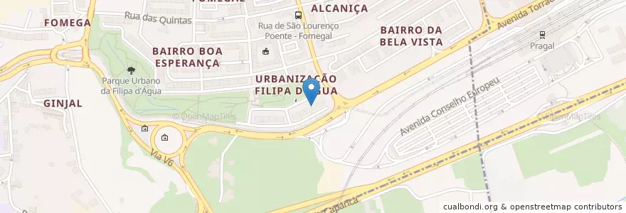 Mapa de ubicacion de Filipa D´agua en Portekiz, Área Metropolitana De Lisboa, Setúbal, Península De Setúbal, Almada, Caparica E Trafaria.