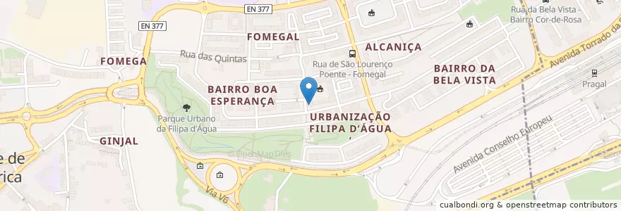 Mapa de ubicacion de Flôr de Selva en 葡萄牙, Área Metropolitana De Lisboa, Setúbal, Península De Setúbal, Almada, Caparica E Trafaria.