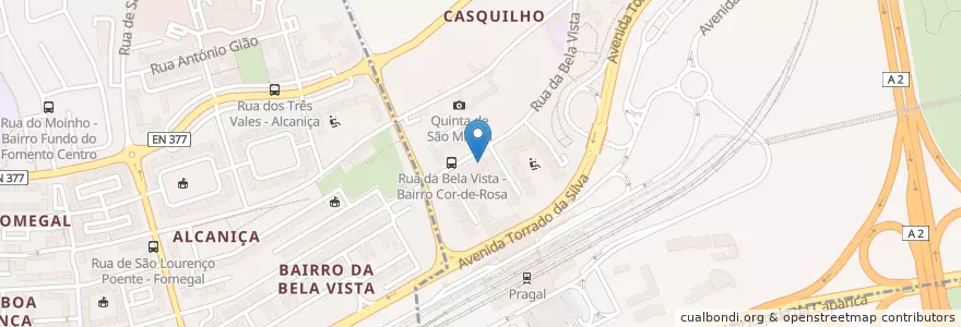 Mapa de ubicacion de Sem Publicidade en Португалия, Área Metropolitana De Lisboa, Setúbal, Península De Setúbal, Almada, Almada, Cova Da Piedade, Pragal E Cacilhas.