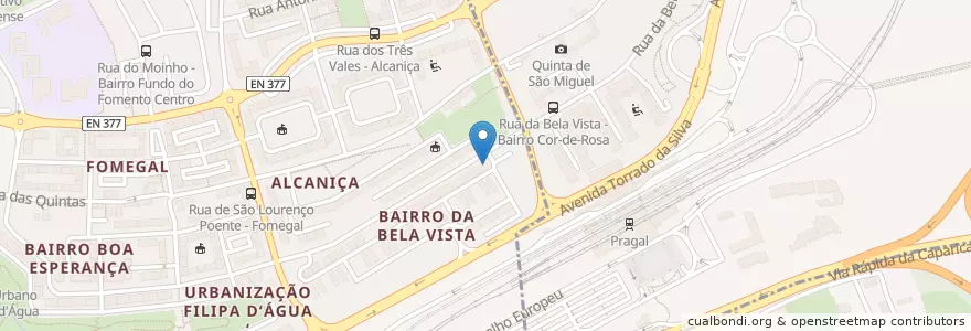 Mapa de ubicacion de Semedo en پرتغال, Área Metropolitana De Lisboa, ستوبال, Península De Setúbal, Almada, Almada, Cova Da Piedade, Pragal E Cacilhas.