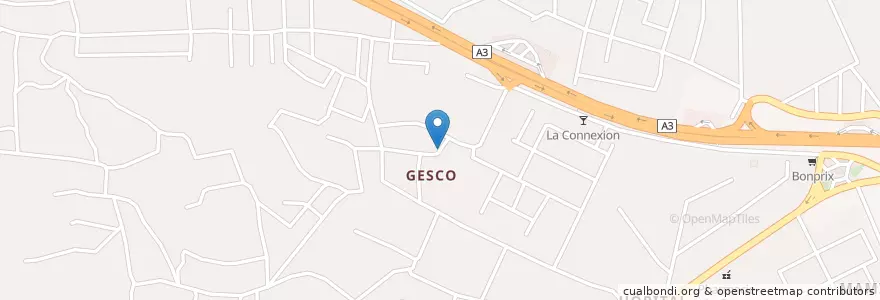 Mapa de ubicacion de Notre Dame de l’assomption de Gesco en Côte D'Ivoire, Abidjan, Yopougon.