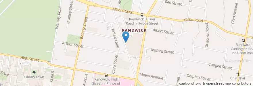 Mapa de ubicacion de McDonald's en Australie, Nouvelle Galles Du Sud, Sydney, Randwick City Council.