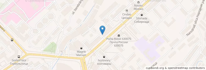 Mapa de ubicacion de Открытие en Rusia, Сибирский Федеральный Округ, Wilayah Novosibirsk, Городской Округ Новосибирск.