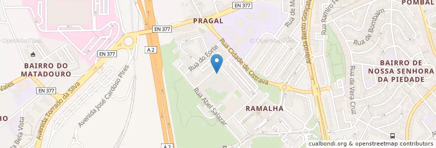 Mapa de ubicacion de 3Hookah Bar en پرتغال, Área Metropolitana De Lisboa, ستوبال, Península De Setúbal, Almada, Almada, Cova Da Piedade, Pragal E Cacilhas.