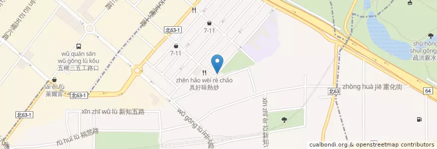Mapa de ubicacion de 五工郵局 en 타이완, 신베이 시, 신좡 구.