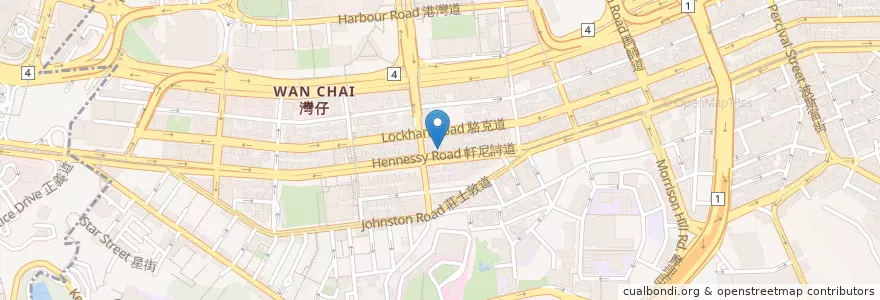 Mapa de ubicacion de 點點心思 Heart to Heart en China, Guangdong, Hongkong, Hong Kong Island, New Territories, 灣仔區 Wan Chai District.