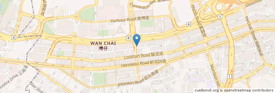 Mapa de ubicacion de Osteria Marzia en China, Guangdong, Hongkong, Hongkong, New Territories, 灣仔區 Wan Chai District.