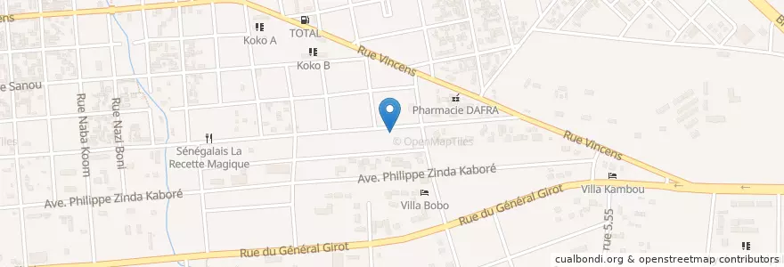 Mapa de ubicacion de Prestige Resto en Буркина-Фасо, Верхние Бассейны, Уэ.