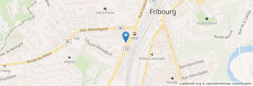 Mapa de ubicacion de Marathon en Швейцария, Фрибур, District De La Sarine, Fribourg - Freiburg.