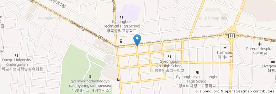 Mapa de ubicacion de 새마을금고 365 en Güney Kore, Daegu, 남구.