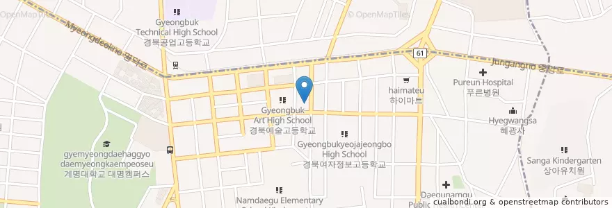 Mapa de ubicacion de 하바나 익스프레스 경북예고점 en 대한민국, 대구, 남구.