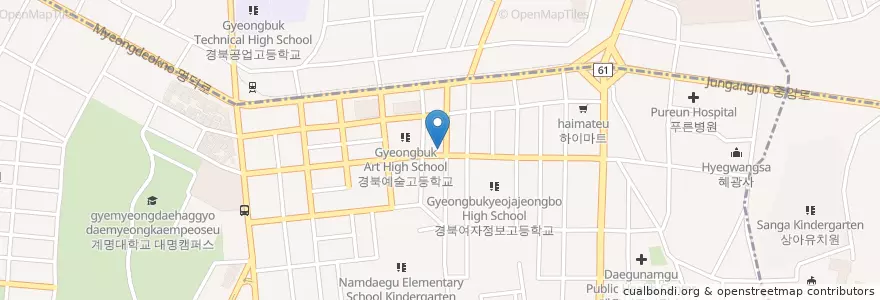 Mapa de ubicacion de 명덕1119 안전센터 en كوريا الجنوبية, ديغو, 남구.